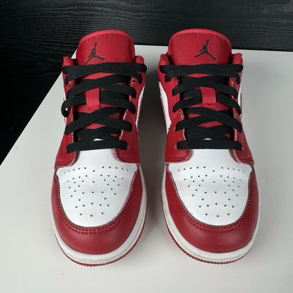 + Size 4Y - Jordan 1 Low Reverse Black Toe 553560-163